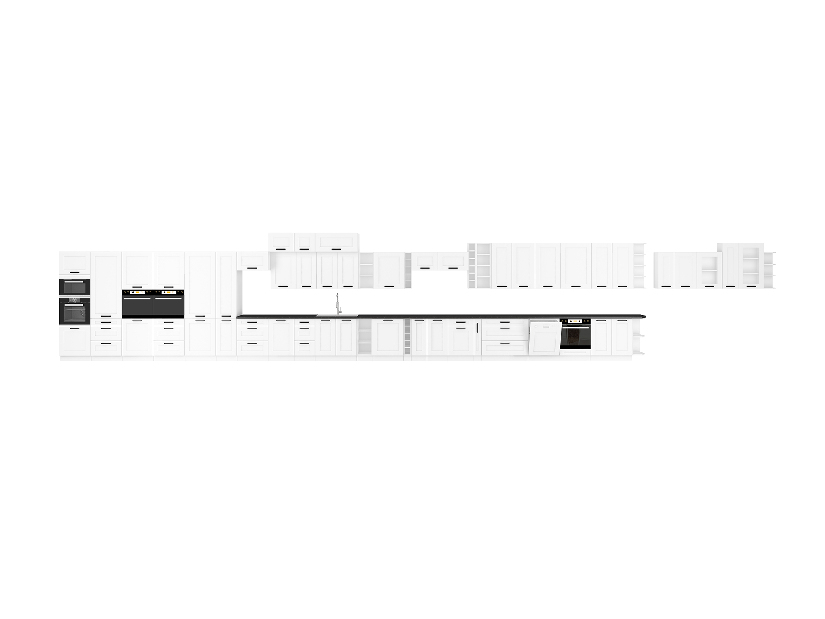 Dulap inferior cu coș extensibil Lesana 1 (alb) D30 CARGO 