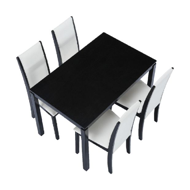 Set masă scaune pentru sufragerie (1+4) Verni New (wenge + alb)