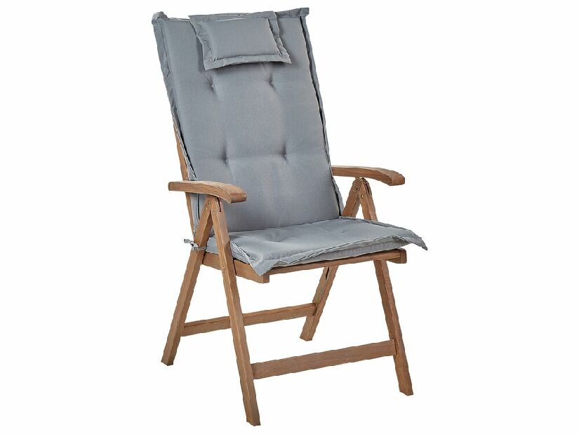 Set 2 buc scaune de grădină Amati (lemn închis + gri)