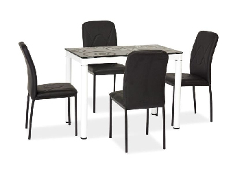 Masă de sufragerie 100 cm Damion (negru + alb) (pentru 4 persoane) *resigilat