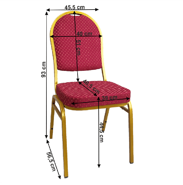 Set 6buc scaune de birou Jarvis (roșu) *resigilat