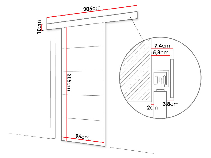 Uși glisant de interior 90 III (Alb)