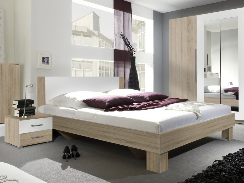 Pat matrimonial 180 cm Verwood Typ 52  pe versiunea color de stejar sonoma. Dormitor perfect pentru camera voastră.