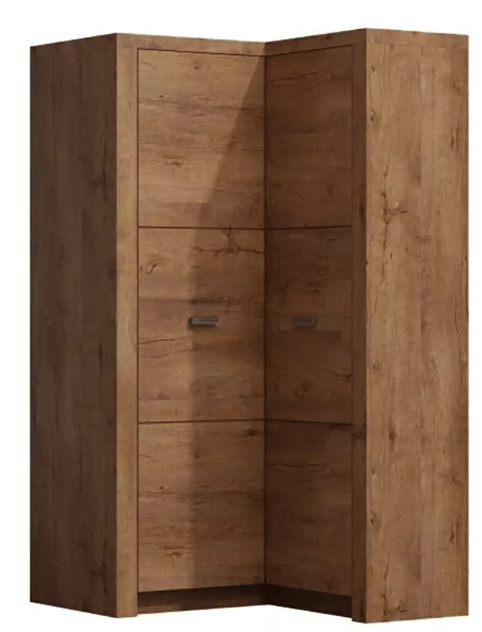 Dulap de haine de colț potrivit pentru camera cu dimensiuni mai mici. Potrivit pentru depozitarea hainelor, încălțămintii sau a altor accesorii preferate.