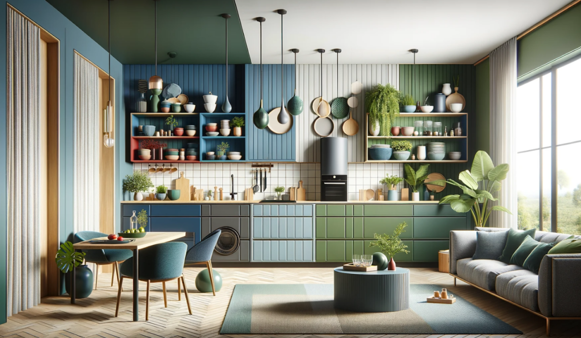 Bucatarie moderna colorata. Trendurile anului 2024