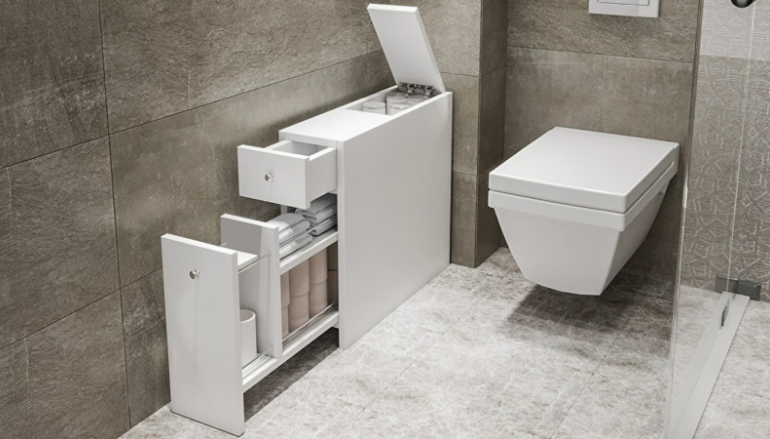 MINIMALISM ȘI MULTIFUNCȚIONALITATE. Mobilier minimalist si multifunctional pentru baie.