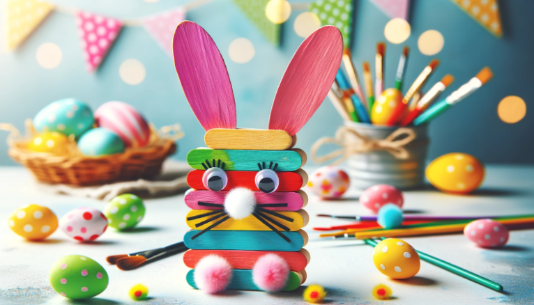 Decorațiuni de Paște pentru fiecare casă? Iepuraș de Paște din bețe de înghețată