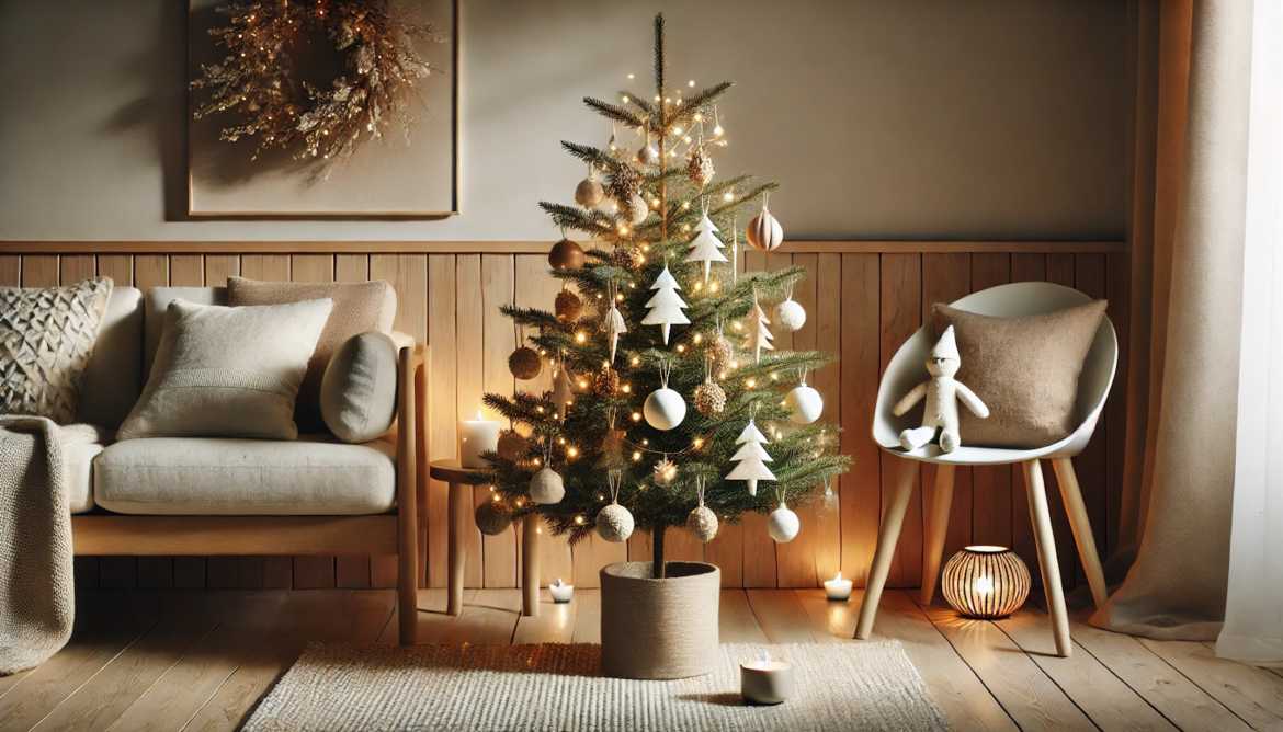 Canapea, scaun cu spătar, perne bej.