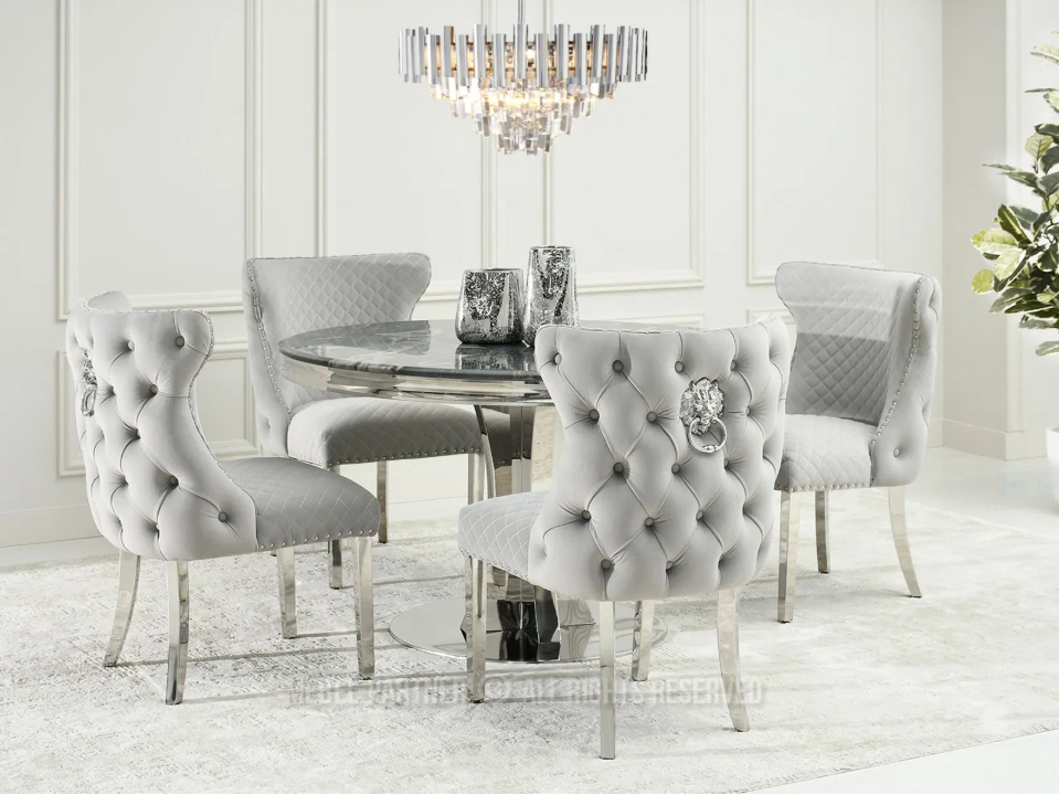 Scaun Gabi (gri + crom)
