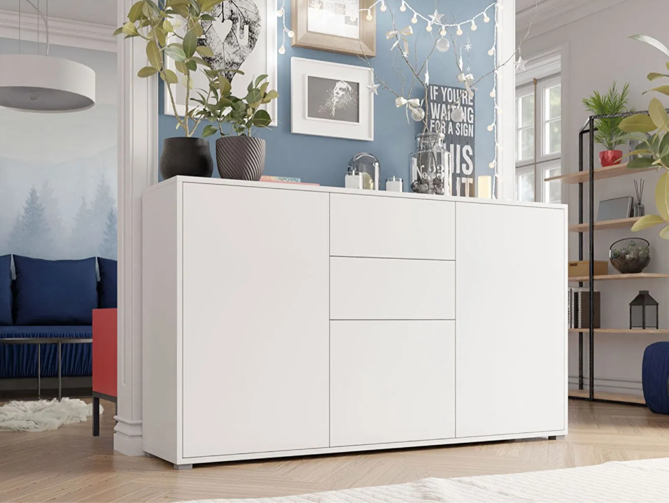 Comodă Alkyra K3D2SZ AK02 (Alb)- face parte din comode cu sertare si usi.