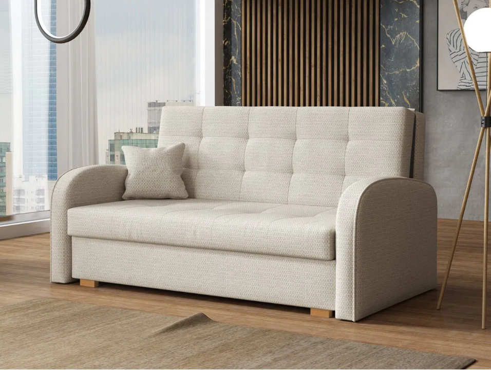 Canapea extensibilă Clovea Gold III (crem) (cu sp. depozitare)- canapele extensibile pentru spații mici.