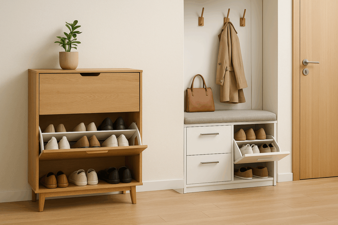 Pantofar independent vs. integrat în pereții holului