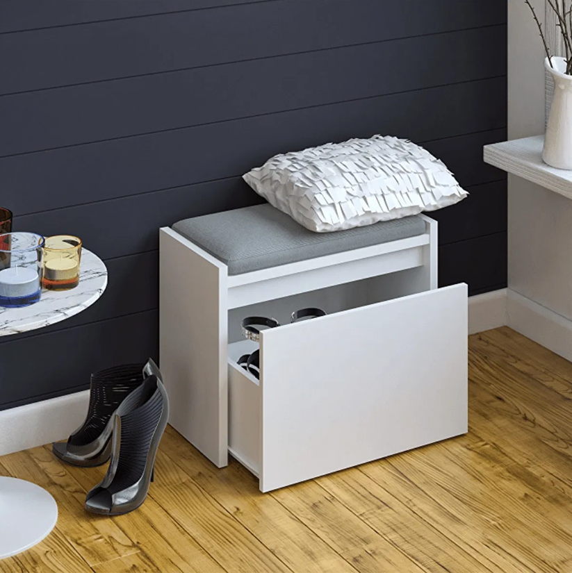 Bancă cu spațiu depozitare Brilla (Alb)