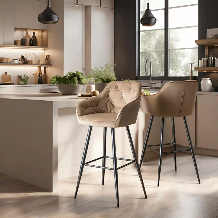 Scaun bar Solicitamos (bej + negru)