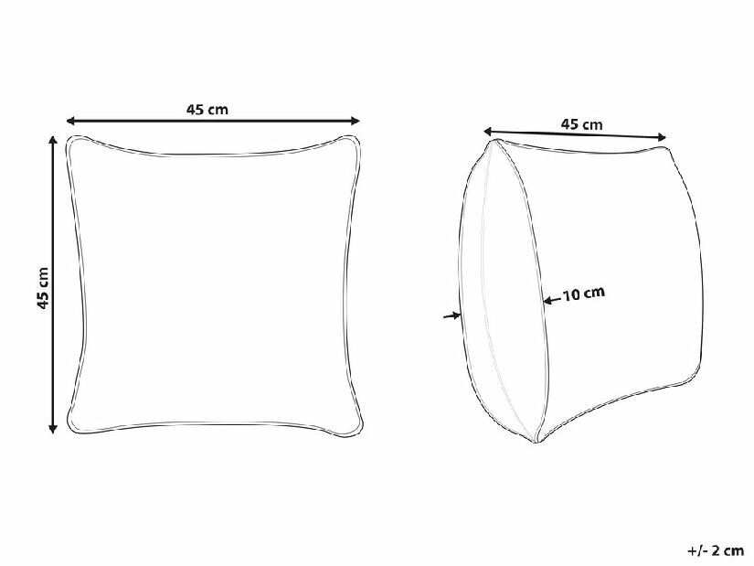 Set 2 buc perne decorative 45 x 45 cm Lyco (galben)