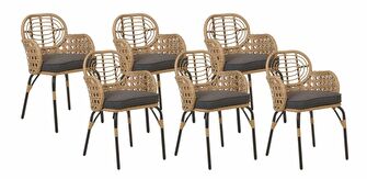 Set 6 buc scaune de grădină Praza (natural)