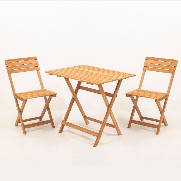Set masă scaune de grădină (3 buc) Tabitha (natural + crem)