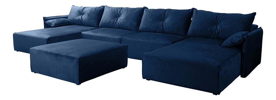 Set canapea fotoliu Leonaro Puf U (albastru închis)