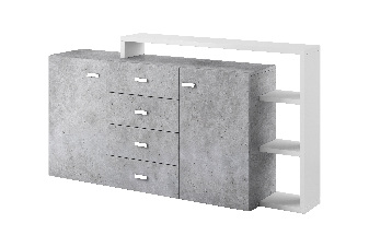 Comodă Bilsby Typ 27 (beton colorado + Alb)