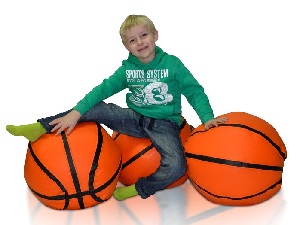 Fotoliu puf Basketbal L (portocaliu + negru)