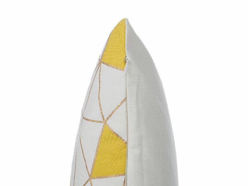 Pernă Clariana (alb) (triunghiuri aurii)