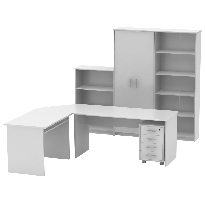 Set mobilier pentru birou Hansa 2 NEW (alb)