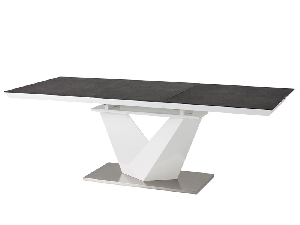 Masă de sufragerie extensibilă 120-180 cm Allegra (negru + alb) (pentru 4 până la 8 persoane)