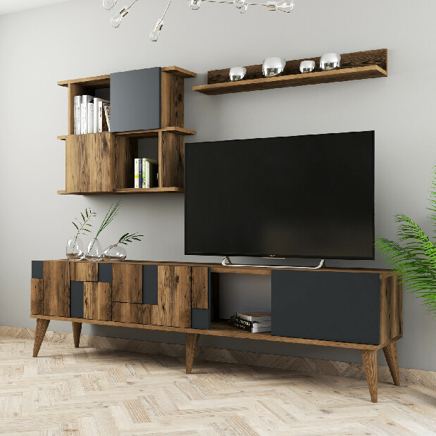 Mobilier living Madryt (Nuc + Antracit)