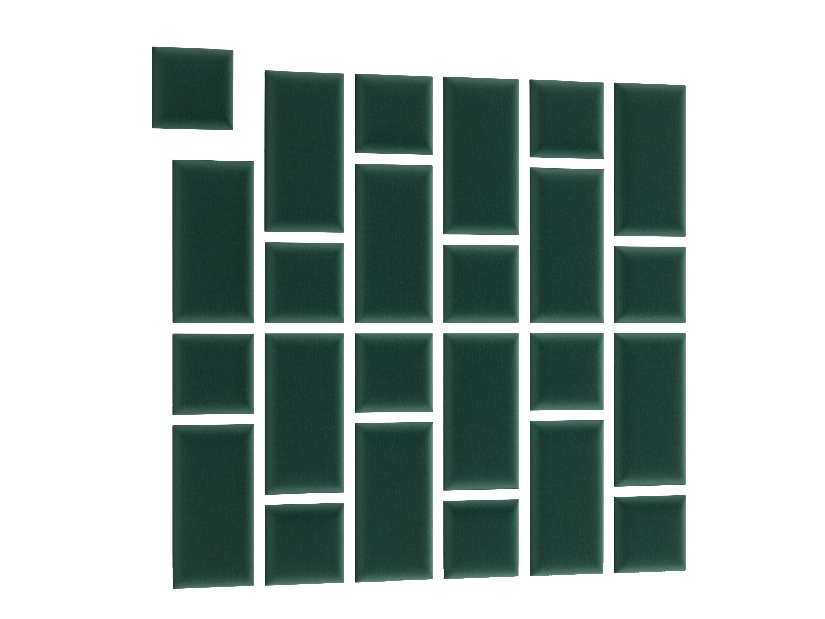 Set 24 panouri tapițate Quadra 180x180 cm (Verde)