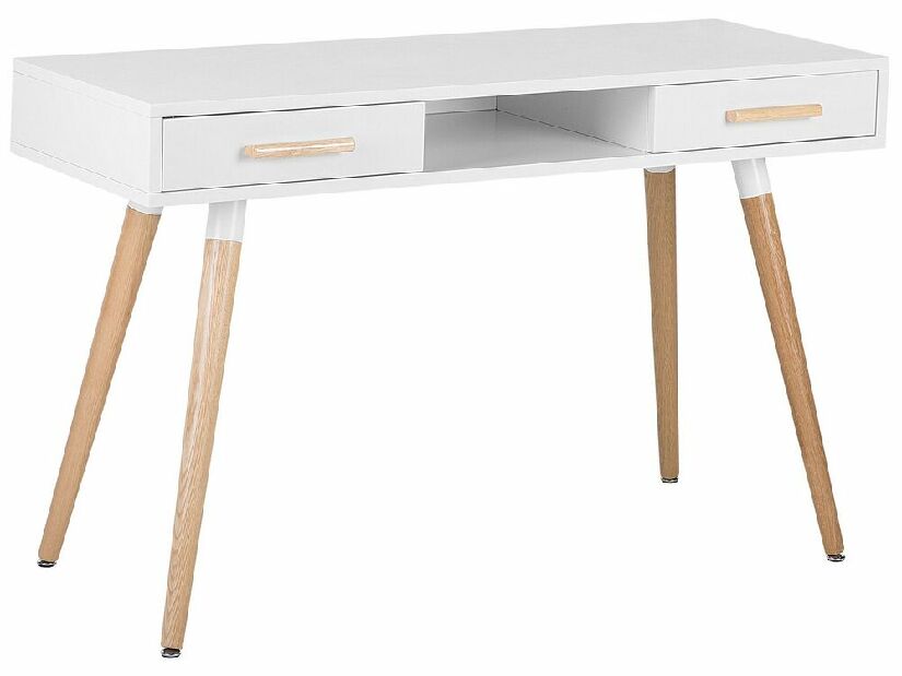 Set mobilier birou Enzo (Alb + lemn deschis)