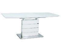 Masă de sufragerie extensibilă 140-180 cm Leisha (alb + alb) (pentru 4 până la 8 persoane)