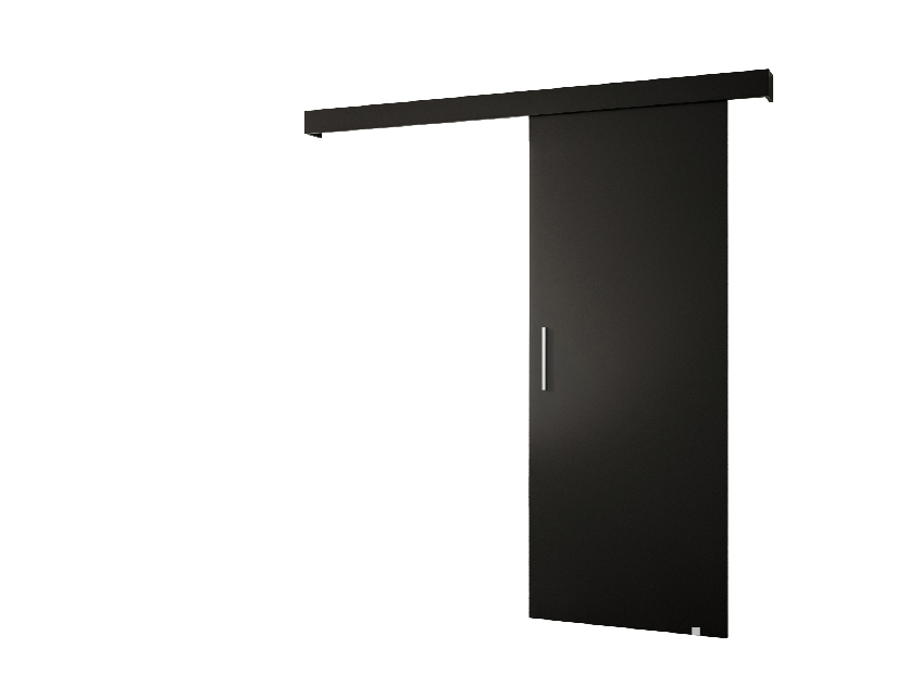Uși culisante 90 cm Sharlene I (negru mat + negru mat + argintiu)