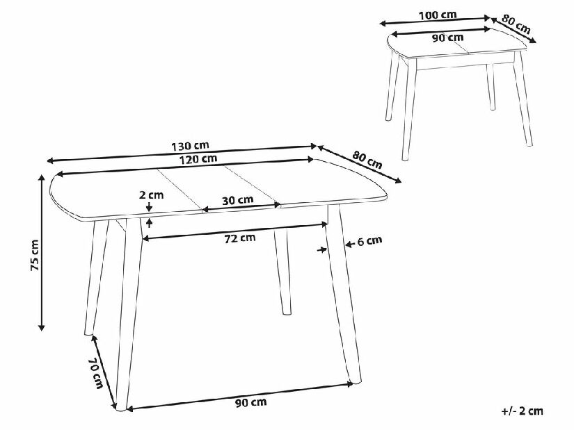 Masă de sufragerie Tommino (lemn închis) (pentru 4 persoane)