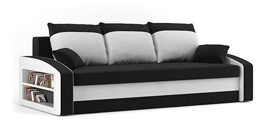 Canapea Houda (negru + alb) (cu raft) 