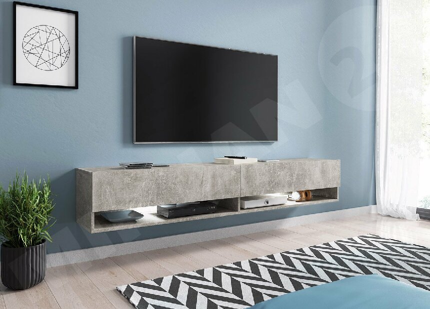 Masă TV/Dulap Aldesia 180 (beton smart) (iluminat LED rgb Mirjan color)