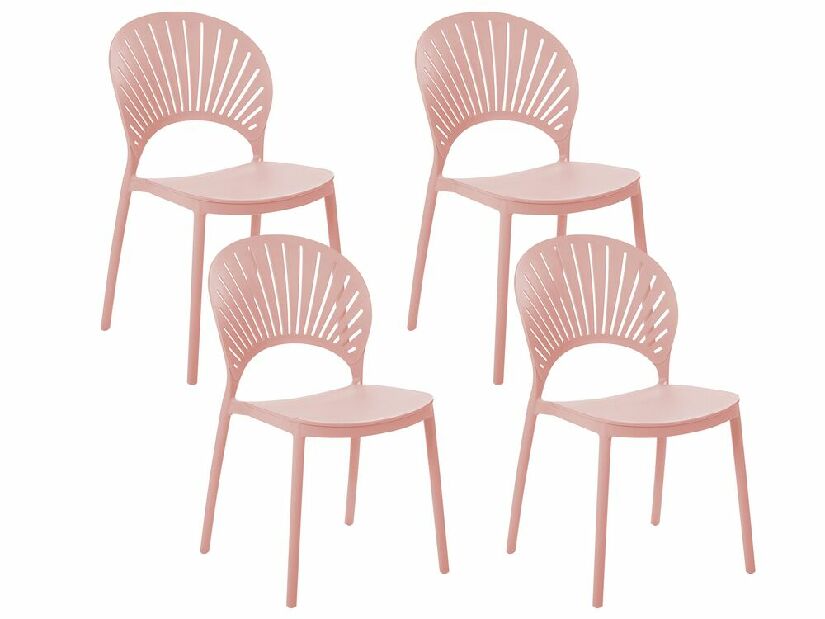 Set 4 buc scaune de sufragerie Ostza (roz)