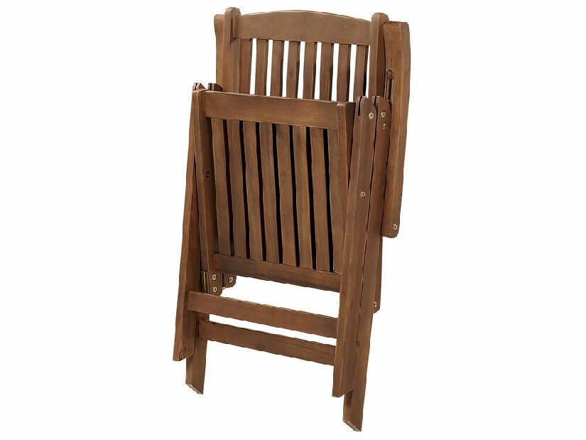 Set 6 buc scaune de grădină Amati (lemn închis + gri)