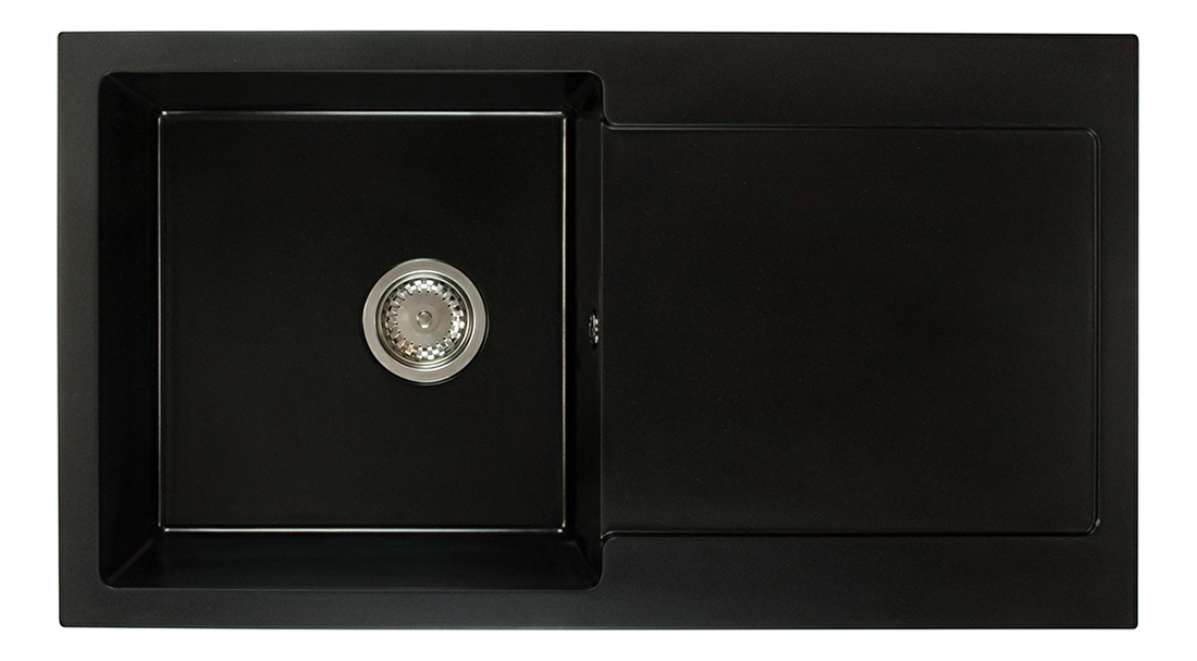 Chiuvetă de bucătărie Adaxa (negru) (cu 1 orificiu pentru robinet) (D)