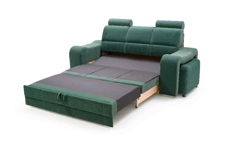 Canapea trei locuri Wendell (verde) (cu taburete)