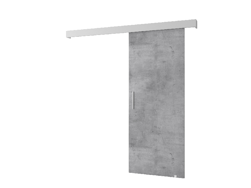 Uși culisante 90 cm Sharlene I (beton + alb mat + argintiu)