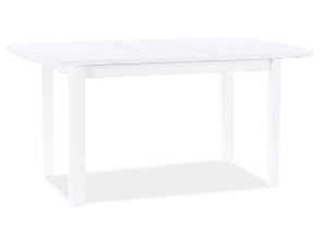 Masă de sufragerie extensibilă 120-160 cm Daniel (alb mat + alb mat) (pentru 4 până la 6 persoane)