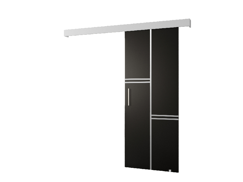 Uși culisante 90 cm Sharlene VIII (negru mat + alb mat + argintiu)