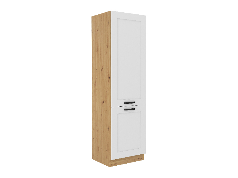 Dulap pentru frigider încorporat Lesana 2 (Alb + Stejar artisan) 60 LO-210 2F
