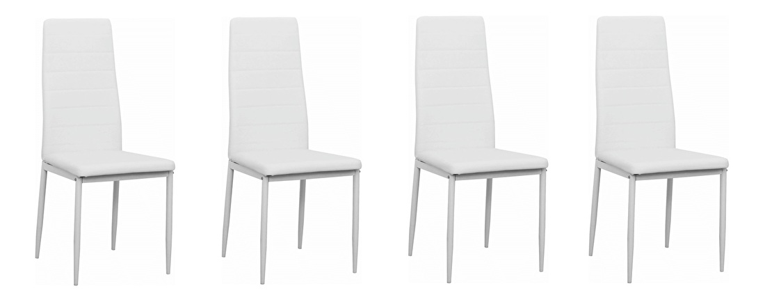 Set 6 buc. scaune sufragerie Collort nova (piele ecologică albă) *resigilat