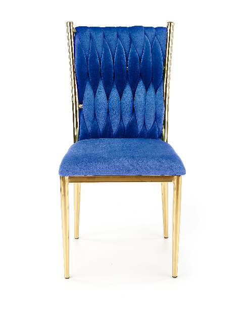 Scaun de sufragerie Kimiko (albastru închis + auriu)