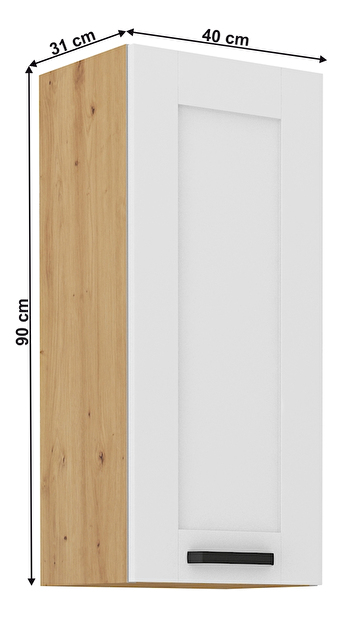 Dulap superior Lesana 2 (alb + stejar artisan) 40 G-90 1F 