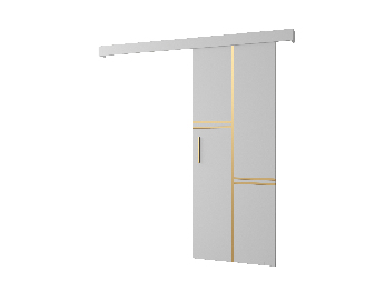 Uși culisante 90 cm Sharlene VIII (alb mat + alb mat + auriu)