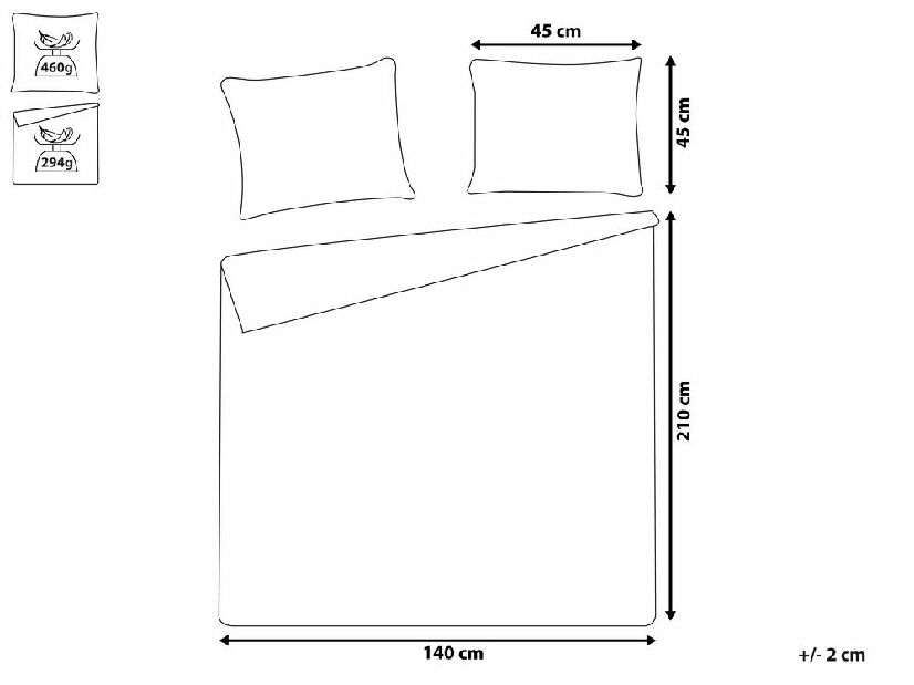 Set de cuvertură de pat și 2 perne 140 x 210 cm Rockdale (maro) 