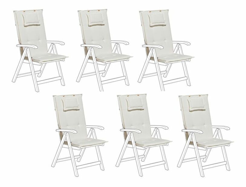 Set 6 buc. perne pentru scaune de grădină TRATORIA (alb)