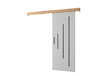 Uși culisante 90 cm Sharlene Y (alb mat + stejar artisan + negru)